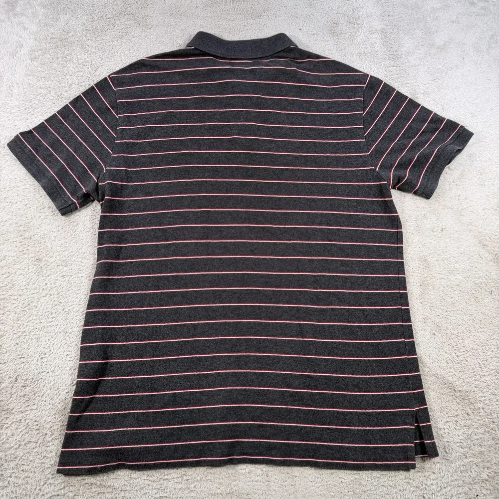 Ralph Lauren Polo Jeans Co Shirt Mens Large Grey Red Striped USA Flag Cotton